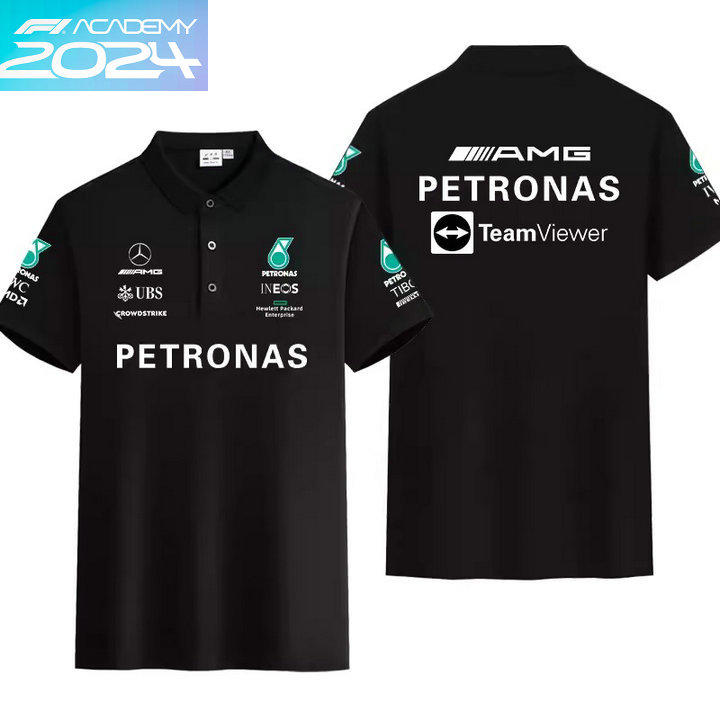 2024 Polo Mercedes-AMG Petronas Manche Courte Coton Couleur Unie